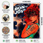 Premium 100 album cover poster set featuring a 4x6 inch poster size guide with glossy finish, secure packaging, vibrant high-quality printing, and unframed music wall art for bedroom and dorm decor.