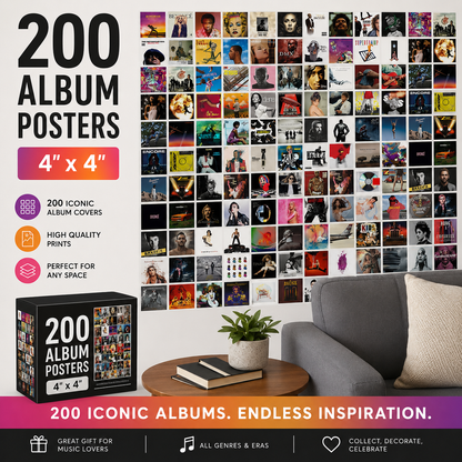 200 Unique Album Covers Square Printed Photos Album Cover Collage Kit