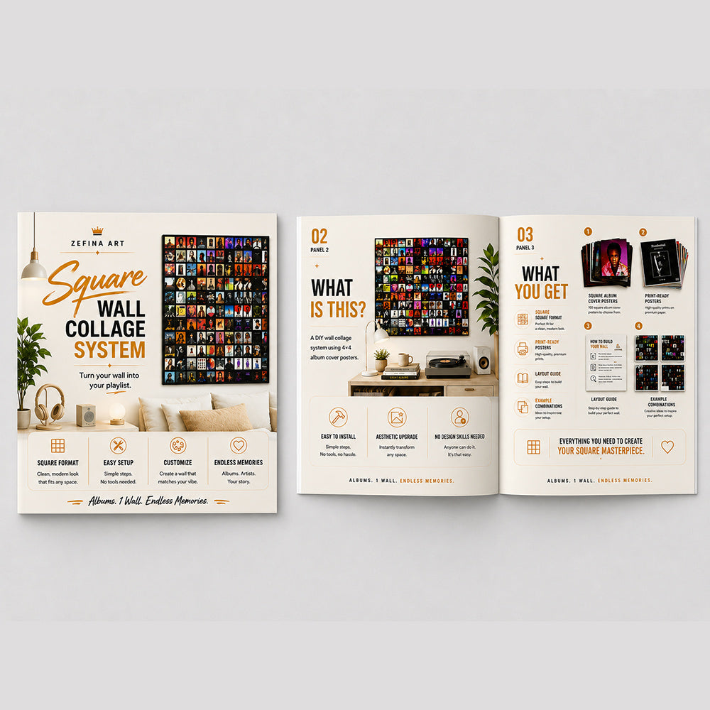 Square Wall Collage System – Complete DIY Album Wall Guide