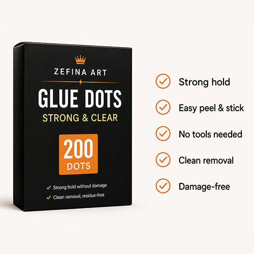 200 Clear Glue Dots for Balloons & Crafts – Strong Double Sided Adhesive Sticky Dots