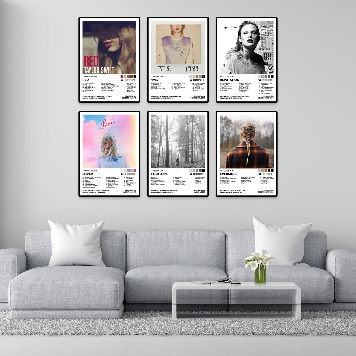Taylor Swift 16 Album Cover Posters | 8" x 12" | Music Wall Art Collection