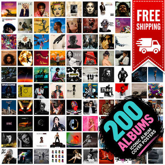 Rap Aesthetic Music Album Cover Collage Kit – 200 Prints