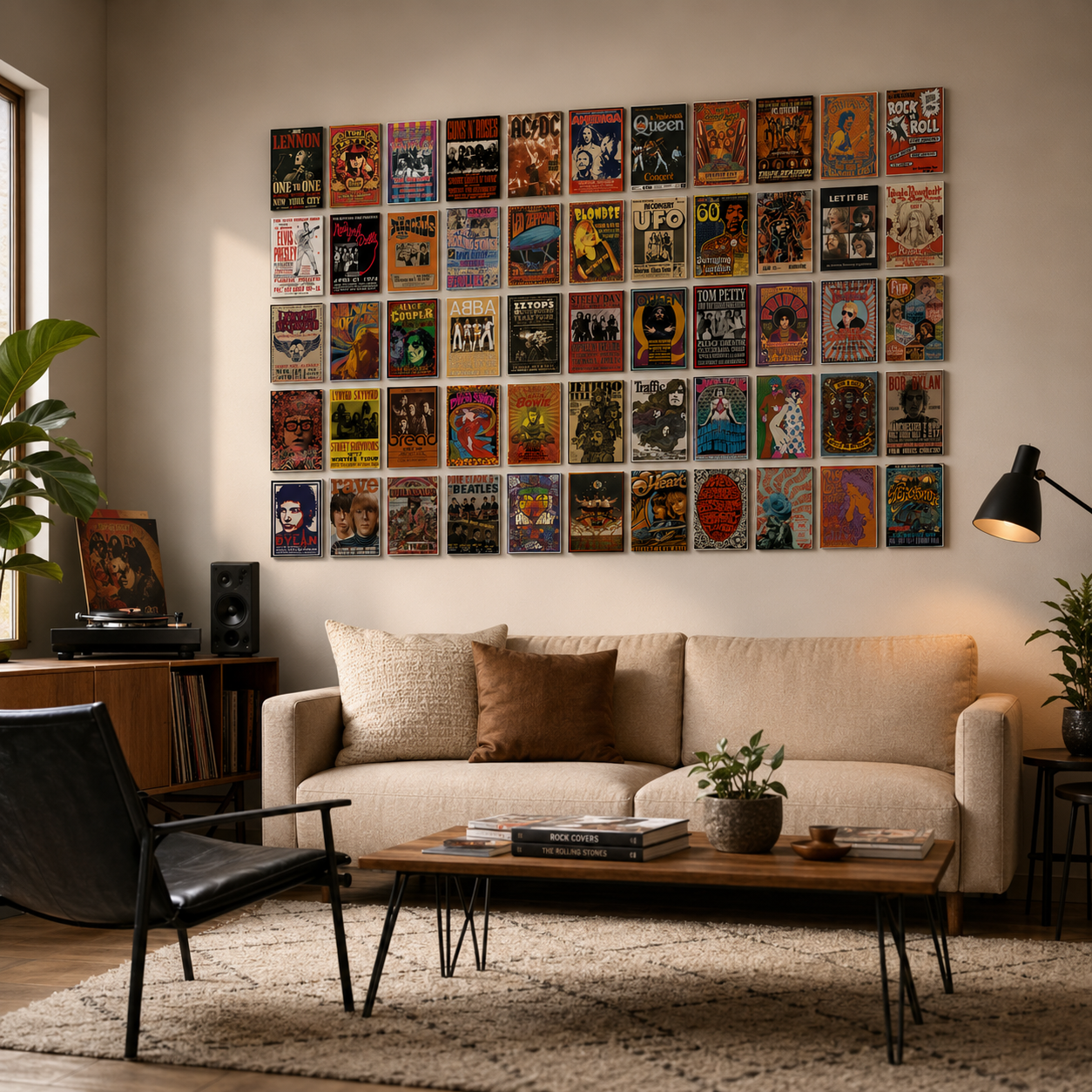 Vintage Rock Concert Posters 4x6 – Classic Music Wall Art Prints Set | Retro Band Poster Collection