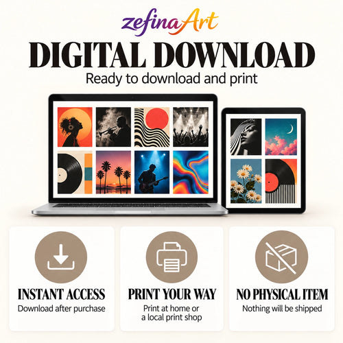 Printable poster collection available as an instant digital download to print at home or through a local print shop.