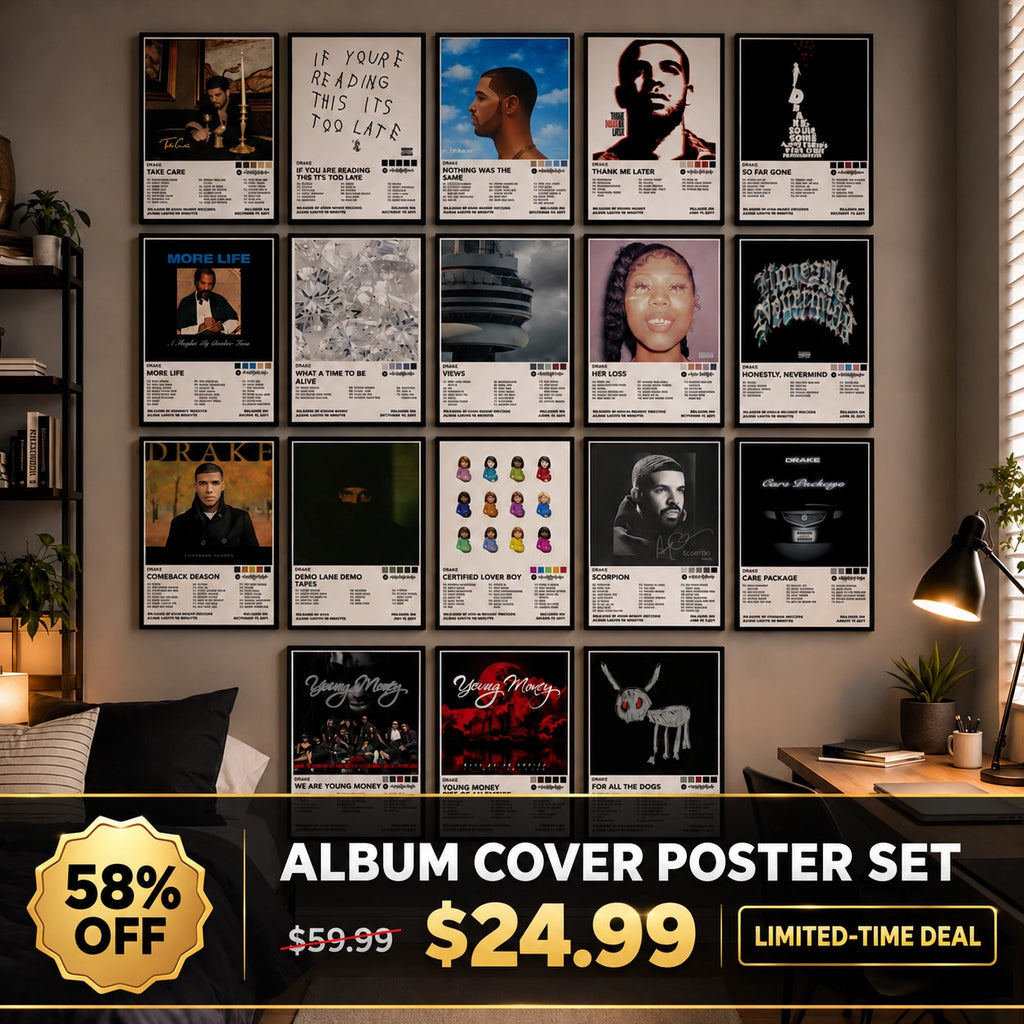 Drake Album Cover Posters – 18-Piece 8x12 Inches Wall Art Set