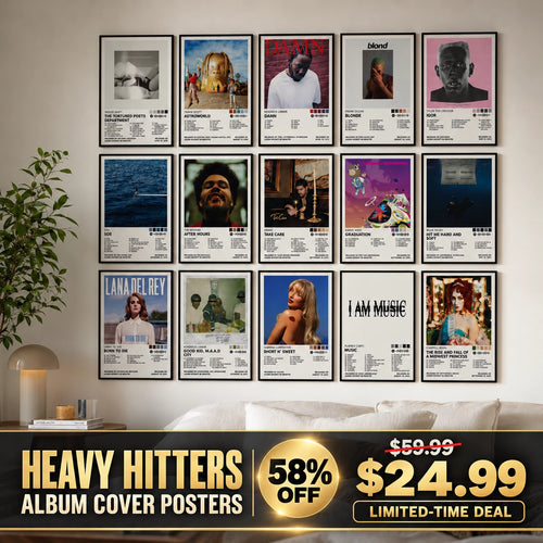 15 Heavy Hitters Album Cover Poster Set – 8x12 Inch Music Wall Art Prints for Bedroom, Dorm Room & Music Studio Decor