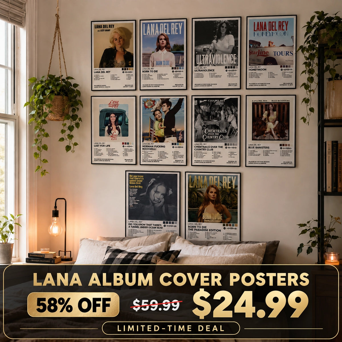 Lana Del Rey 10 Album Cover Posters | 8" x 12" | Music Wall Art Collection