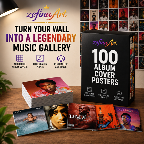 Rap Aesthetic Music Album Cover Collage Kit – 100 Prints