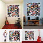 100 iconic album cover posters displayed as stylish wall collages in bedrooms, living rooms, dorm rooms, and music-themed spaces for modern home decor.