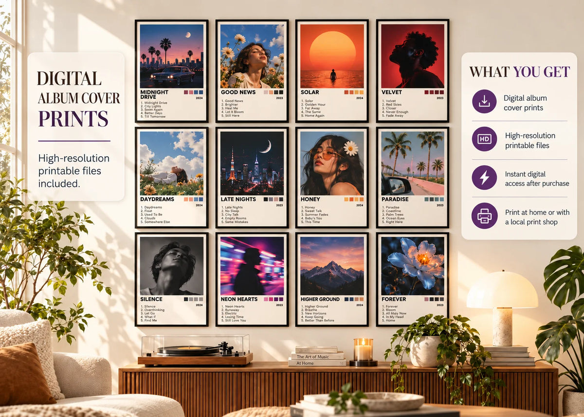 Digital album cover poster collection