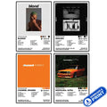 Printable digital set of four Frank Ocean album cover poster designs—Blonde, Endless, Channel Orange, and Nostalgia, Ultra—shown in a collage.