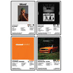 Four Frank Ocean album-inspired poster designs shown together.