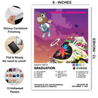 8x12 inch Kanye West Graduation album poster printed on premium glossy cardstock. Unframed music wall art featuring the iconic Graduation album artwork with vibrant colors, flat packaging, and part of a 15-poster Kanye West collection.
