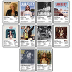 Complete Lana Del Rey album poster collection featuring 10 premium 8x12 inch unframed posters including Lana Del Ray (A.K.A. Lizzy Grant), Born to Die, Born to Die: The Paradise Edition, Ultraviolence, Honeymoon, Lust for Life, Norman Fucking Rockwell!, Chemtrails Over the Country Club, Blue Banisters, and Did You Know That There's a Tunnel Under Ocean Blvd.