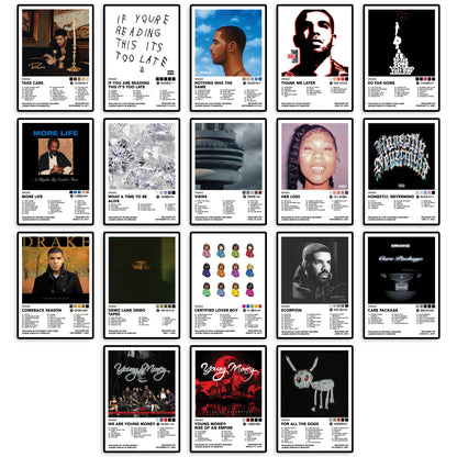 Drake Album Cover Posters – 18 Iconic Albums | 8" x 12" | Room Decor for Hip Hop Fans