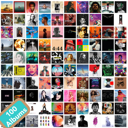 Rap Aesthetic Music Album Cover Collage Kit – 100 Prints