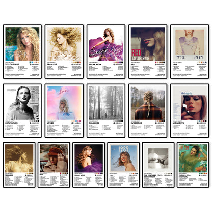 Taylor Swift 16 Album Cover Posters | 8" x 12" | Music Wall Art Collection