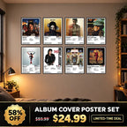 A selection of Michael Jackson posters displayed on a bedroom wall with a limited-time deal banner showing 58% off.