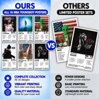 Comparison graphic showing the 16-poster NBA YoungBoy collection beside a smaller poster selection.