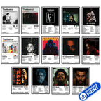 Printable digital set of 14 The Weeknd album cover poster designs, shown in a collage with a download and print label.