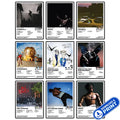 Printable digital set of nine Travis Scott album cover poster designs shown in a collage with a download and print label.